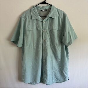 The North Face Blue Ripstop Fishing Travel Short Sleeve Mens Shirt Size XL